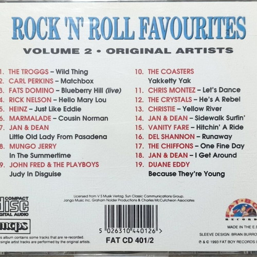 Rock 'N' Roll Favourites Vol.2 CD used, classic hits collection
