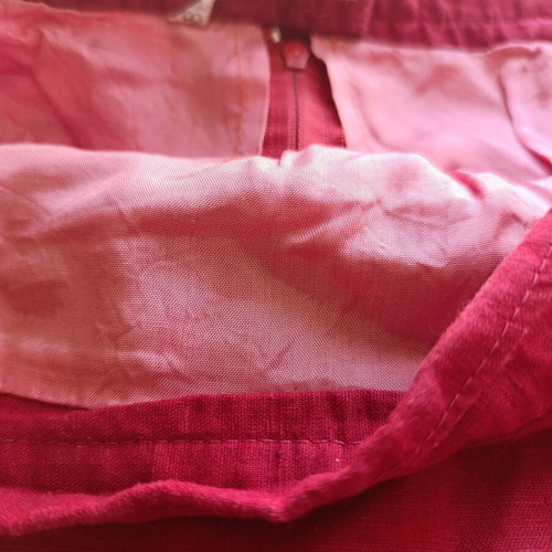 Linen red summer skirt Medium, like new