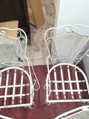 Ferforje chairs used, set of 6 for outdoor without glass
