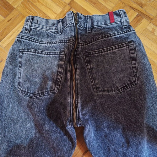 Jean salt and pepper lightly used, slim fit, dark gray with zipper