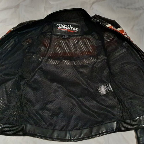 Harley Davidson Racing Eagle leather motorcycle jacket small like new