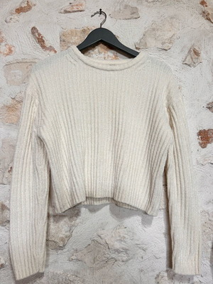Primark Cares Cream Ribbed Knit Cropped Jumper size M like new