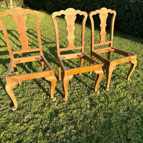 Vintage wooden chair, solid wood, restoration ready