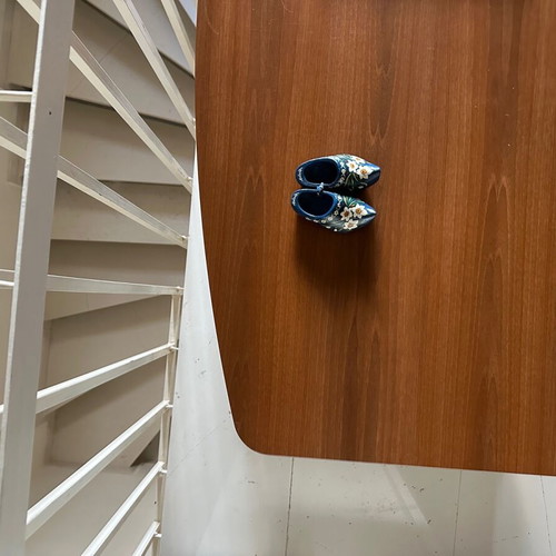 Neoset coffee table used, walnut imitation