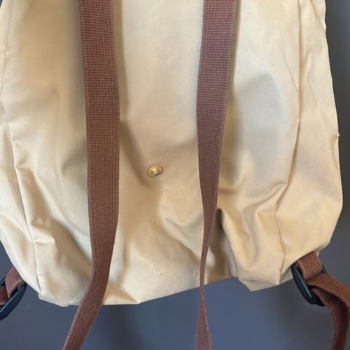 Longchamp backpack used beige with replaced zipper and minor defects