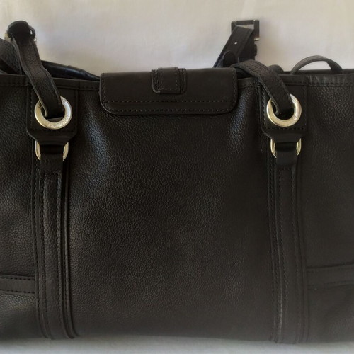 Longchamp shoulder bag like new, black leather, Paris 1948
