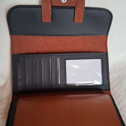 Bag and wallet set new, synthetic leather, brown