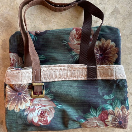 Handmade Boho shoulder bag like new, multicolored green