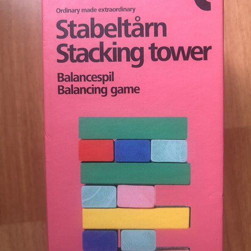 Wooden colored building blocks game like new