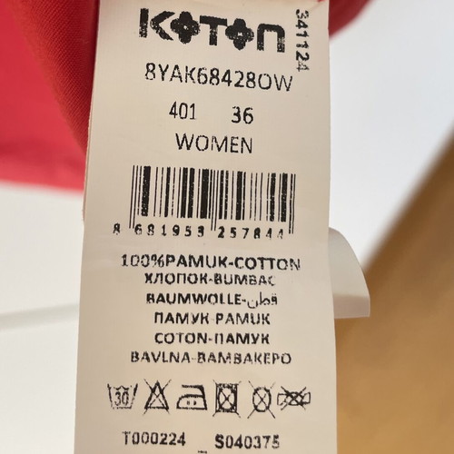 Koton summer blouse 100% cotton new, red, size S