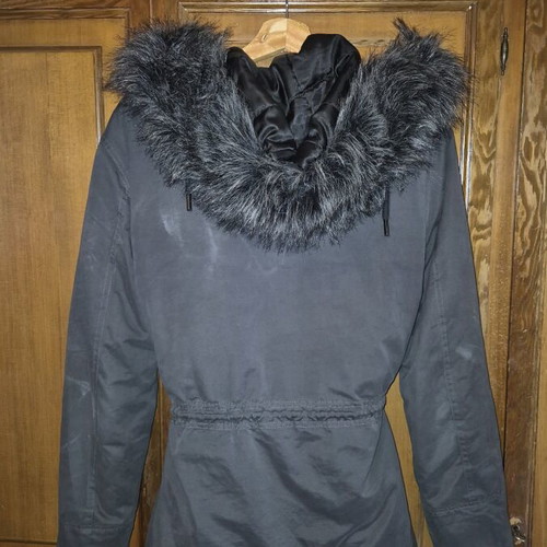 Superdry parka jacket used, grey pencil, small
