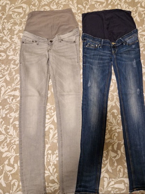 H&M maternity jeans skinny pack of 2 size 36 like new, blue and grey