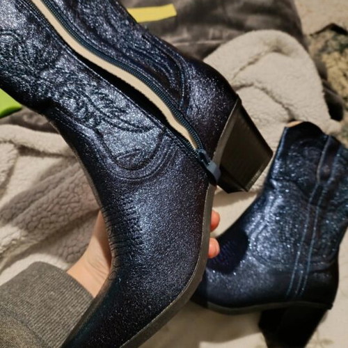 Blue glitter ankle boots new, size 39
