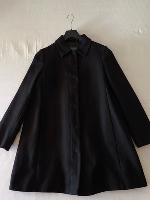 Benetton women's black coat, size L