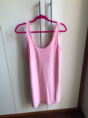 Mini dress pink terry with straps H&M new size M