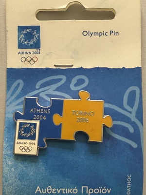 Athens 2004 Torino 2006 Handover Puzzle Pin new, limited edition