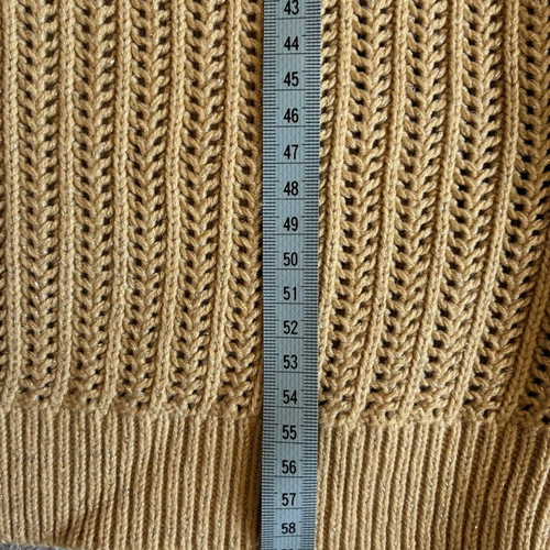 Short Sleeve Knit Top beige with silver shimmer thread, like new, size S