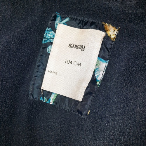 Sinsay boys jacket used with fleece lining, blue, size 104 cm