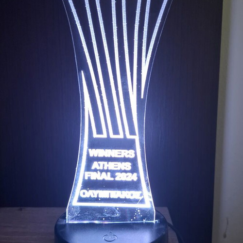 3D LED Olympiacos UEFA Europa Conference League light, like new