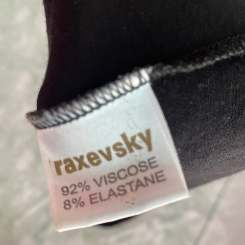 Vintage black Raxevsky top new with rhinestones, viscose, size L