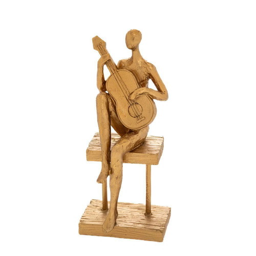 Decorative figure with golden polyresin guitar new ILIADIS