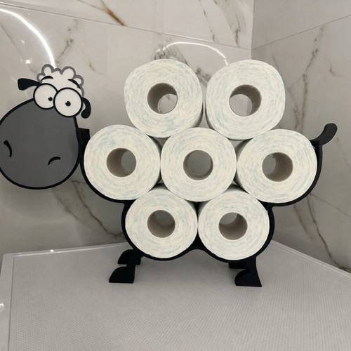 Sheep-shaped toilet paper holder for 6 rolls