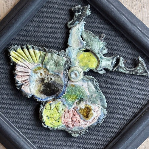 Ceramic art panel like new with abstract composition