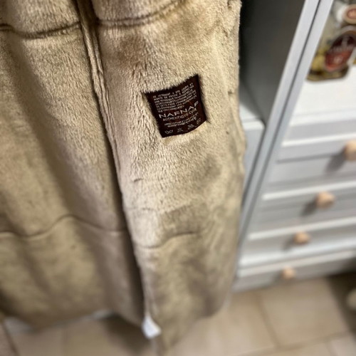 Naf Naf leather mouton coat used, size S, beige