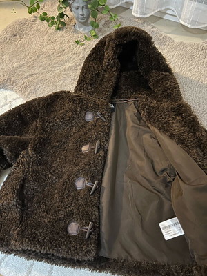 ZARA Brown Faux Fur Teddy Coat Size M Like New