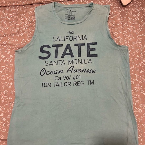 Tom Taylor sleeveless sports T-shirt used, size XL, green