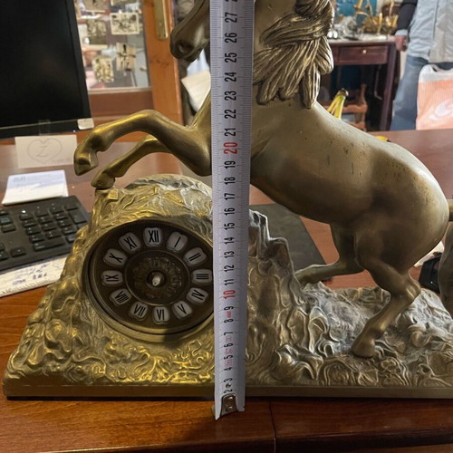 Bronze horse clock used, 1940s vintage