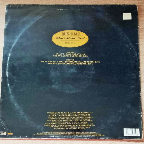 Run DMC What's It All About LP vinyl record used, hip-hop