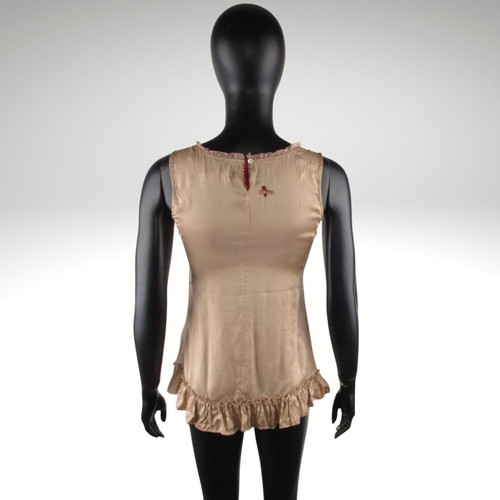 Odd Molly silk sleeveless top size S beige like new