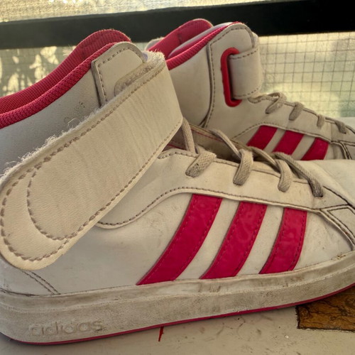 Adidas kids' athletic boots size 36 used, white pink