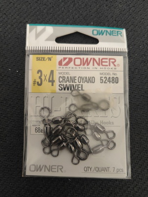 Owner Oyako Swivel Crane 52480 στριφτάρια ψαρέματος καινούργια, πακέτο 5