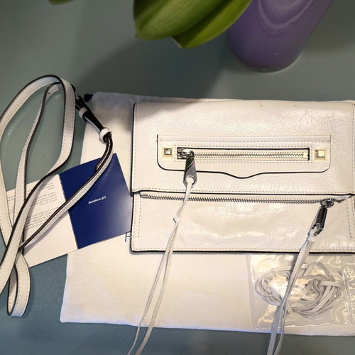 Rebecca Minkoff leather shoulder bag new, white, clutch and crossbody