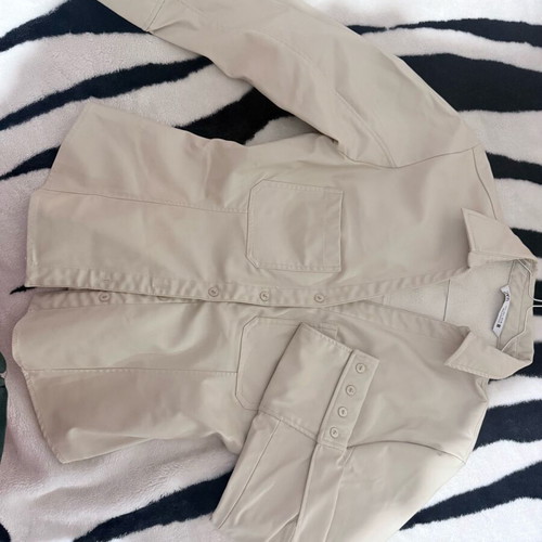 Zara leather shirt beige like new, size L