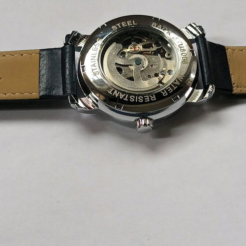 Winner skeleton watch new unisex with silver strap