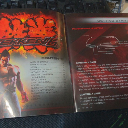 Tekken 6 PS3 booklet new, only the booklet