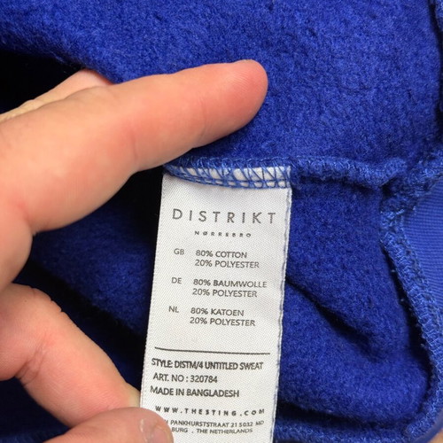 DISTRIKT NØRREBRO men's blue hoodie S new