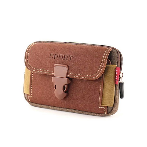 Men's waist bag new, multifunctional canvas phone wallet