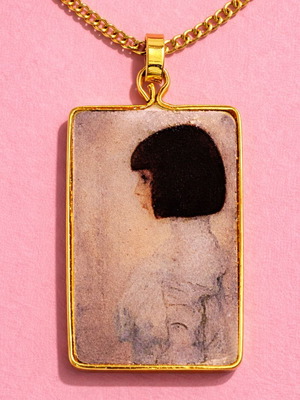 Κολιέ Καινούργιο Κλιμτ Helene Klimt Χειροποίητο Πολύχρωμο Χρυσαφί