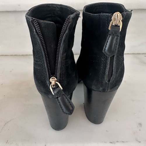 Tory Burch black suede and leather ankle boots like new, size 37