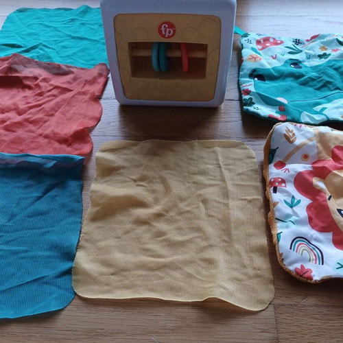 Activity box with scarves like new for babies from 3 months