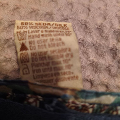 Double-sided scarf like new, 50% silk, blue and brown