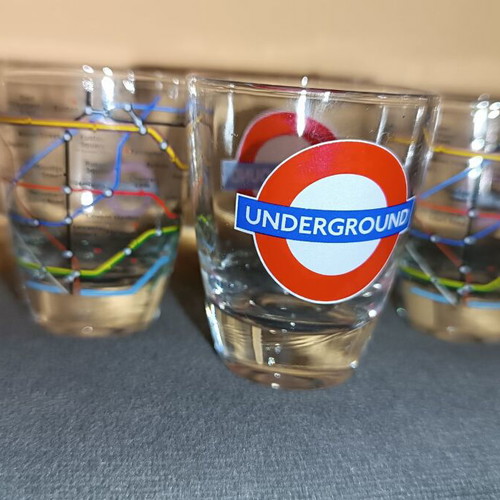 Set of 3 London Metro Glass Shot Glasses new