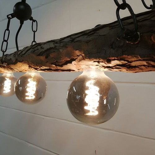 Rustic wooden ceiling light new from olive trunk