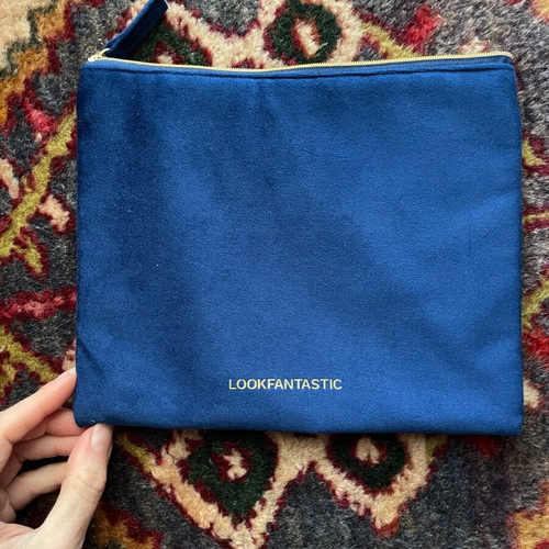 Look Fantastic velvet blue toiletry bag like new