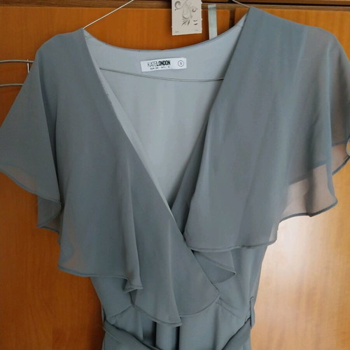 Katelondon long formal dress new, gray-blue, small