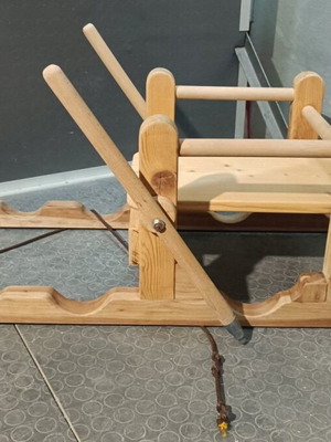 Wooden handmade sled two child seats new